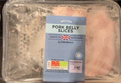 Pork belly slices