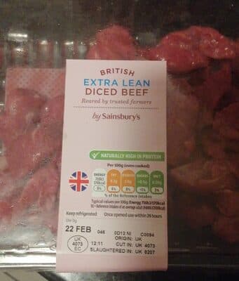 Extra Lean Diced Beef