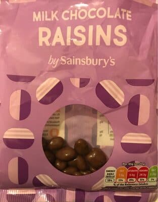Milk chocolate raisins