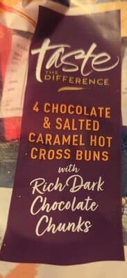 TTD Chocolate and salted caramel hot cross buns