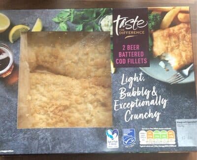 Beer battered cod fillets