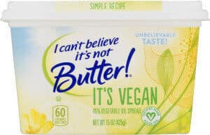 I CAN'T BELIEVE IT'S NOT BUTTER!, 45% VEGETABLE OIL SPREAD, IT'S VEGAN