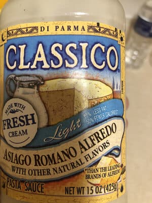 Classico, Light Asiago Romano Alfredo Pasta Sauce