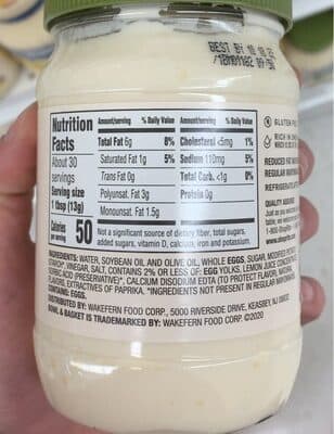 Mayo With Olive Oil Reduced Fat Mayonnaise