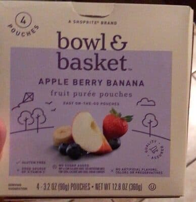 Apple Berry Banana Fruit Puree Pouches