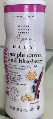 Purple carrot and blueberry puffs for babies