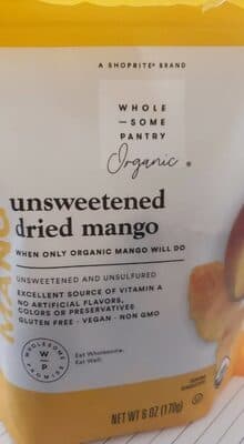 Organic, Unsweetened Dried Mango