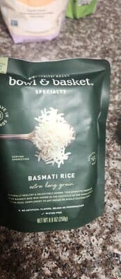 Bowl and Basket Basmati Rice