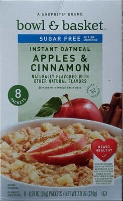 Sugar Free Instant Oatmeal Apples and Cinnamon