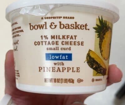 Bowl and basket pineapple cottage cheese
