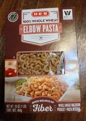 H-E-B 100% Whole Wheat Elbow Pasta