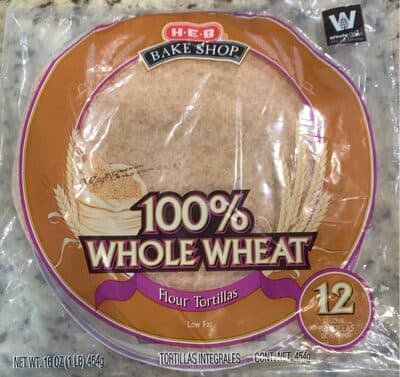 100% Whole Wheat Flour Tortillas