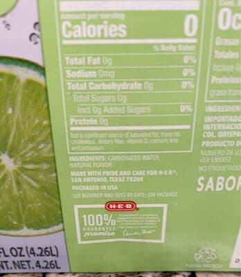 Unsweetened Sparkling Water Lime