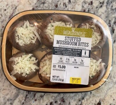 Spinach Mozzarella Stuffed Mushroom Bites