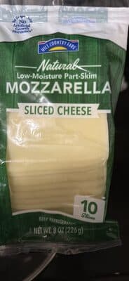 Low moisture part skim mozzarella sliced cheese