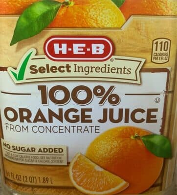 100% Orange Juice From Concentrate