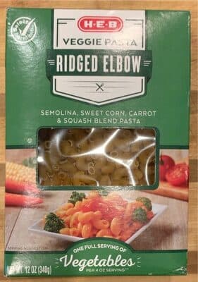 SEMOLINA, SWEET CORN, CARROT & SQUASH BLEND VEGGIE PASTA, RIDGED ELBOW