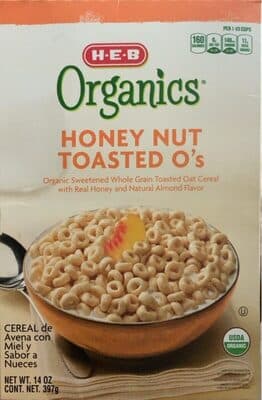 Honey Nut Toasted O's Organic Sweetened Whole Grain Toasted Oat Cereal With Real Honey And Natural Almond Flavor