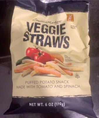 Tomato and Spinach Veggie Straws Puffed Potato Snack