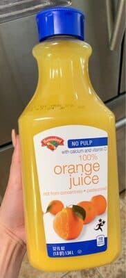 100% orange juice No Pulp