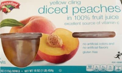 Yellow Cling Diced Peaches In 100% Fruit Juice