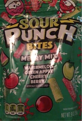Merry Mix Watermelon, Green Apple, Cherry, Berry Flavored Candy Bites