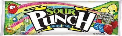 Rainbow Straws Strawberry, Green Apple, Blue Raspberry, Lemon Flavored Candy