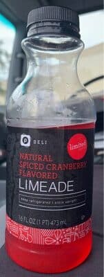 Natural Spiced Cranberry Flavored Limeade
