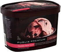 Classic Chocolate Cherish Passion Flavored Ice Cream With Chocolate Fudge Ribbons, Sliced Black Cherries, And Liquid Cherry-Filled Candy Hearts