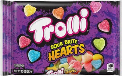 Hearts Gummi Candy, Cherry, Lemon, Strawberry, Grape, Orange, Lime