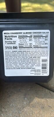 Mega Cranberry Almond Chicken Salad on Stone Ground Wheat Bread