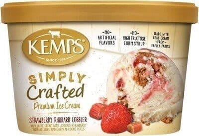 Vanilla With Luscious Strawberry Rhubarb Swirl And Oatmeal Cookie Pieces Premium Ice Cream