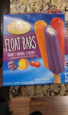 Grape, Orange, Cherry Flavored Vanilla Lowfat Ice Cream With Pop Shell