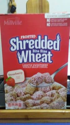 Strawberry Frosted Shredded Bite Size Wheat Lightly Sweetened Whole Grain Cereal
