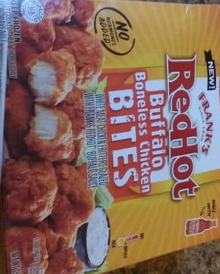 Buffalo Boneless Chicken White Meat Chicken Fritters Glazed with Frank's RedHot Buffalo Sauce Bites