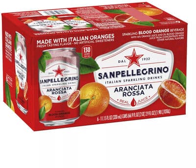 Aranciata Rossa Sparkling Blood Orange Beverage With 16% Orange Juice And 3% Blood Orange Juice From Concentrate