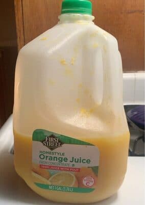 Homestyle Orange Juice From Concentrate 100% Juice With Pulp