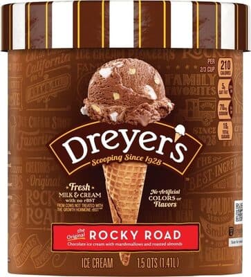 The Original Rocky Road Chocolate, Marshmallow Pieces, Almonds Ice Cream