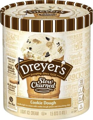 Cookie Dough Vanilla Light Ice Cream With Cookie Dough Pieces And Chocolatey Chips