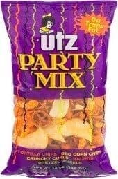 Tortilla Chips, BBQ Corn Chips, Cheese Crunchies, Nachos, Pretzel Wheels Party Mix