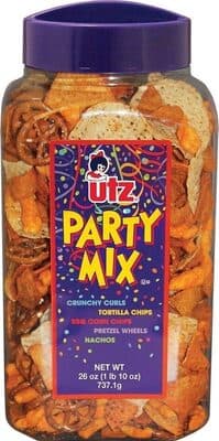 Crunchy Curls, Tortilla Chips, BBQ Corn Chips, Pretzel Wheels, Nachos Party Mix