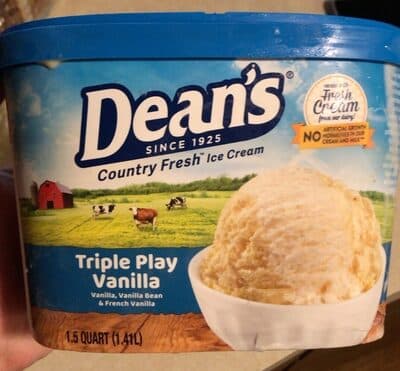 Triple play vanilla ice cream