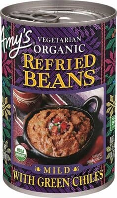 Refried Vegetarian Organic Beans With Green Chiles