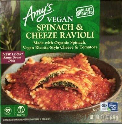 Vegan Spinach & Cheeze Ravioli Made With Organic Spinach, Vegan Ricotta-Style Cheeze & Tomatoes