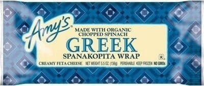 Greek Made with Organic Chopped Spinach Spanakopita Wrap