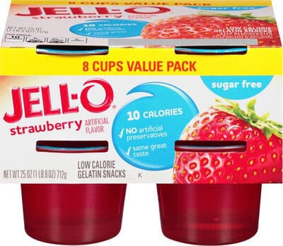 Strawberry Sugar Free Low Calorie Gelatin Snacks