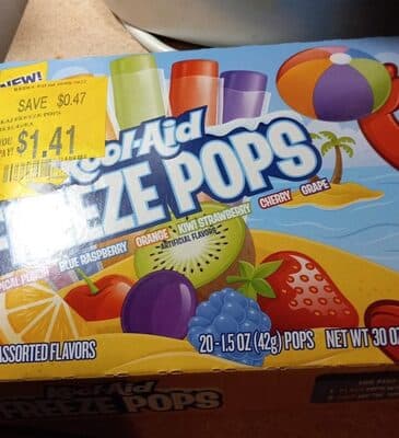 Assorted Flavors Freeze Pops, Tropical Punch, Blue Raspberry, Orange, Kiwi Strawberry, Cherry, Grape