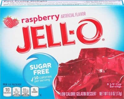 Raspberry Low Calorie Gelatin Dessert