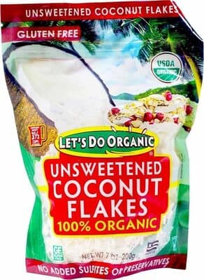 100% Organic Unsweetened Coconut Flakes