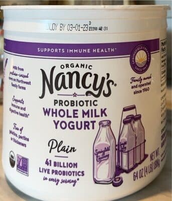 Plain Organic Probiotic Whole Milk Yogurt